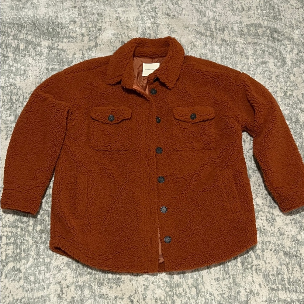 Thread & Supply Fuzzy Coat, Burnt orange, L